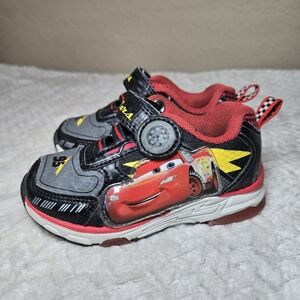 Disney Pixar Cars Light Up Sneaker Shoes Toddler Boy sz 6 Lightning McQueen